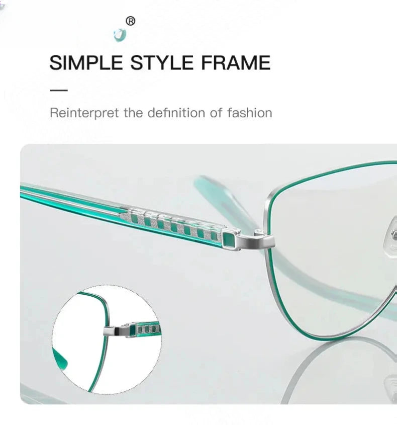 Unisex Cat Eye Full Rim Alloy Reading Glasses 3065 — view 4 | Rx Spectacle