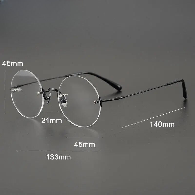 Unisex Round Rimless Titanium Prescription Glasses Gxyj647 — view 10 | Rx Spectacle
