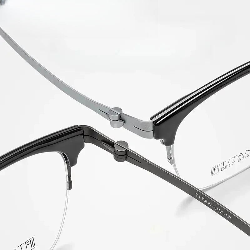 Women's Square Full Rim Titanium Prescription Glasses 618817 — view 2 | Rx Spectacle