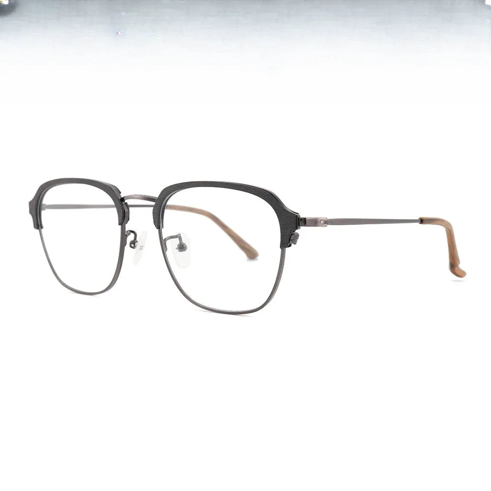Men's Oval Semi-Rimless Titanium Prescription Glasses 812000 — view 1 | Rx Spectacle