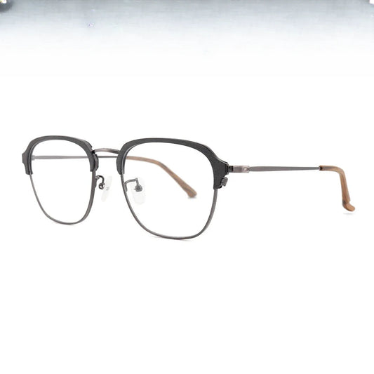Men's Oval Semi-Rimless Titanium Prescription Glasses 812000 — view 1 | Rx Spectacle