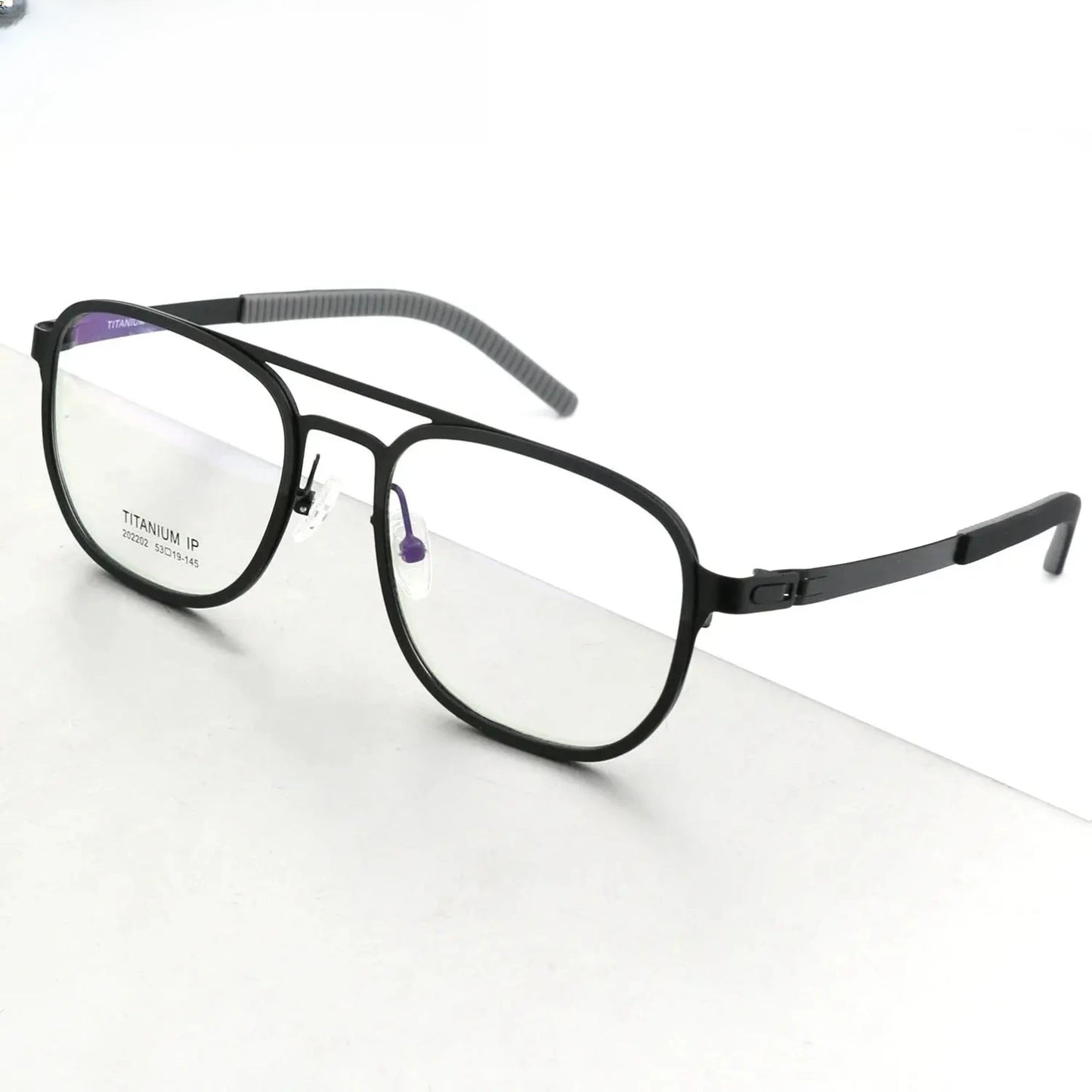 Unisex Square Full Rim Titanium Double Bridge Prescription Glasses 4422 — view 5 | Rx Spectacle