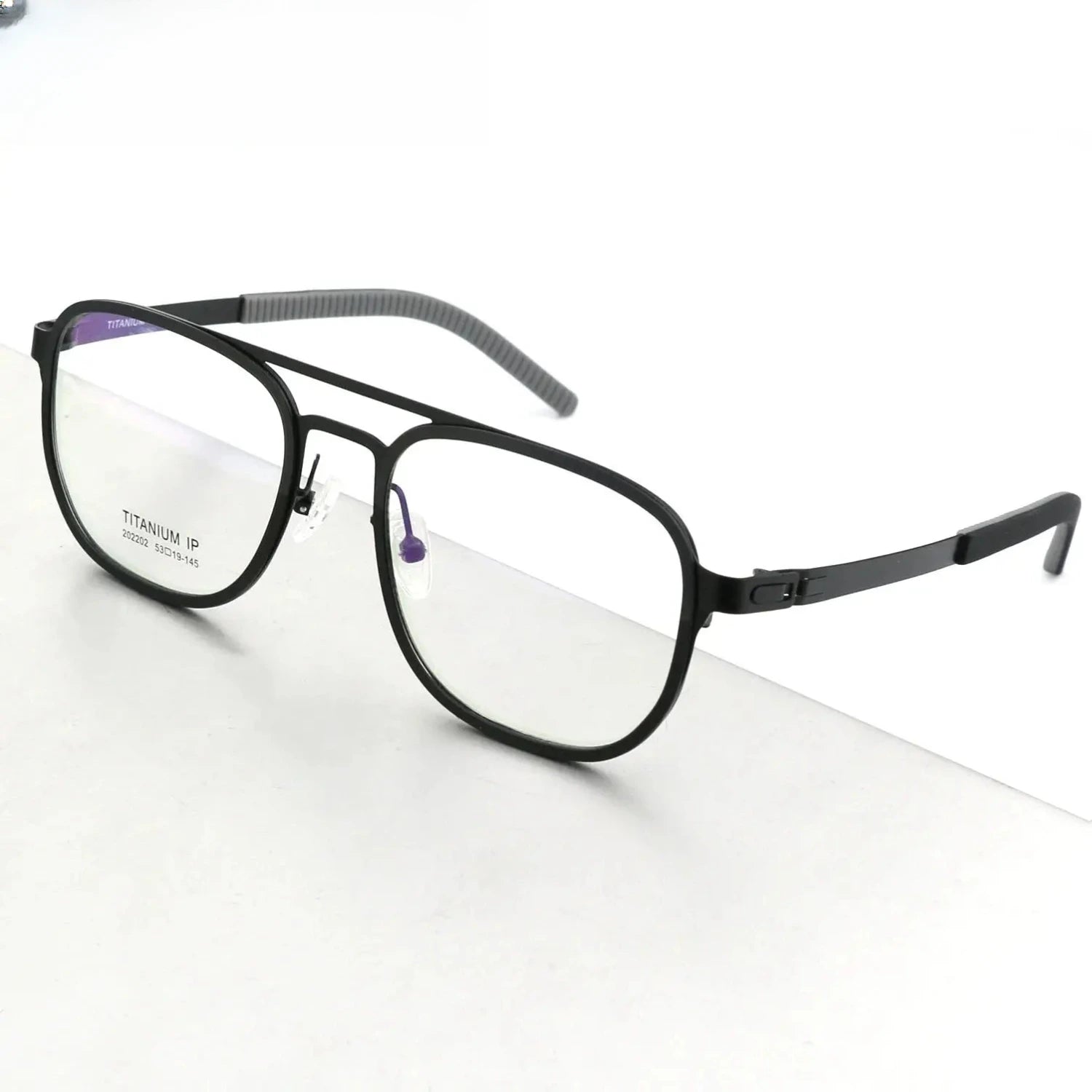 Unisex Square Full Rim Titanium Double Bridge Prescription Glasses 4422 — view 5 | Rx Spectacle
