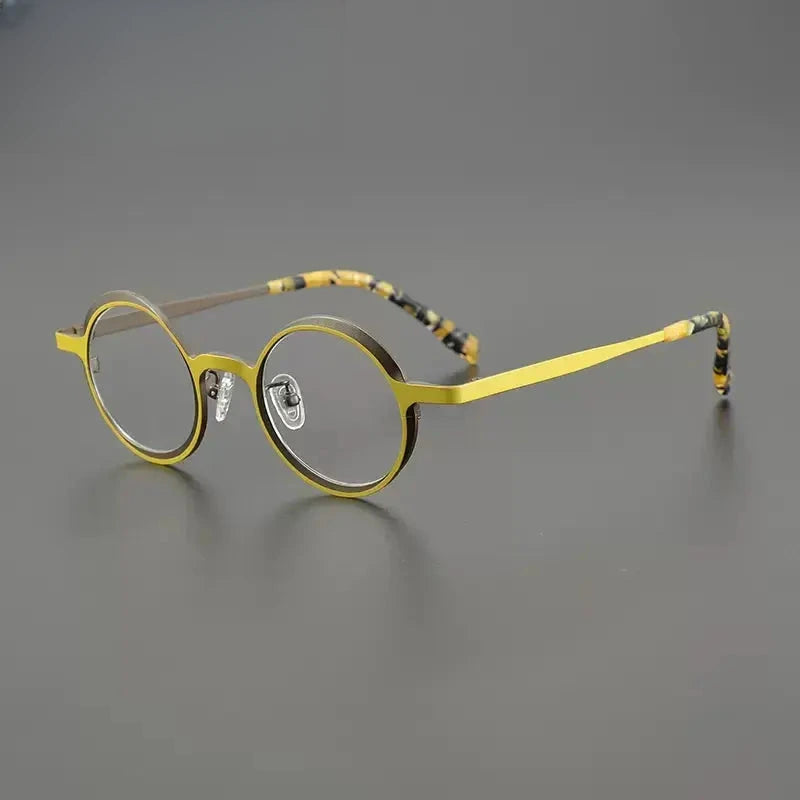 Unisex Round Full Rim Titanium Prescription Glasses Gxyj1024 — view 3 | Rx Spectacle