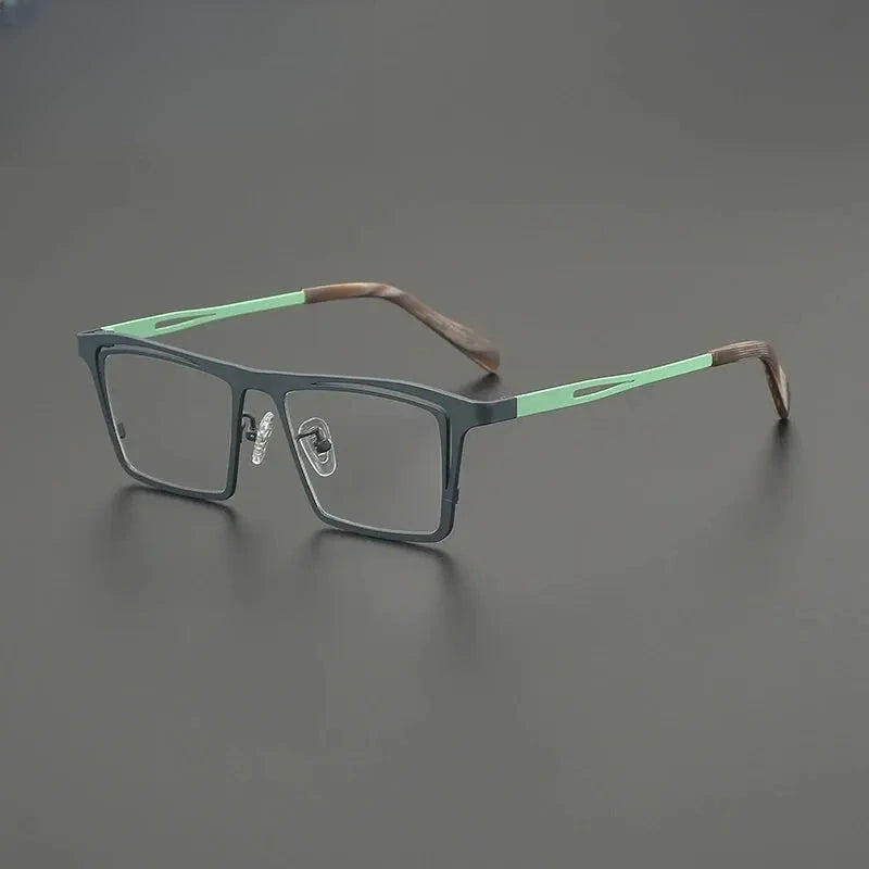 Unisex Browline Full Rim Titanium Prescription Glasses G85879 — view 6 | Rx Spectacle