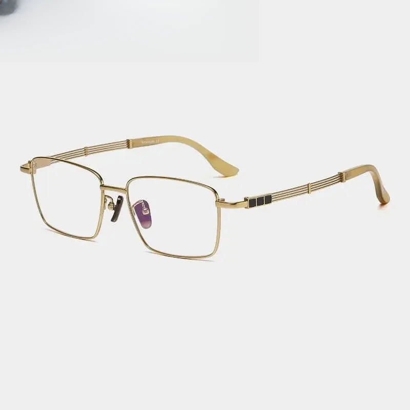 Men's Square Full Rim Titanium Oversized Prescription Glasses 612150 — view 7 | Rx Spectacle