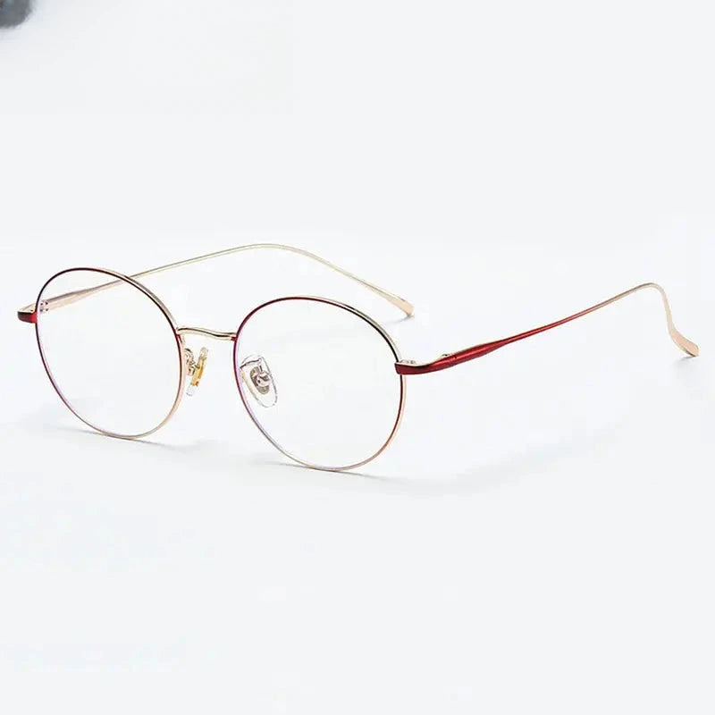 Women's Round Full Rim Titanium Prescription Glasses 72093 — view 4 | Rx Spectacle
