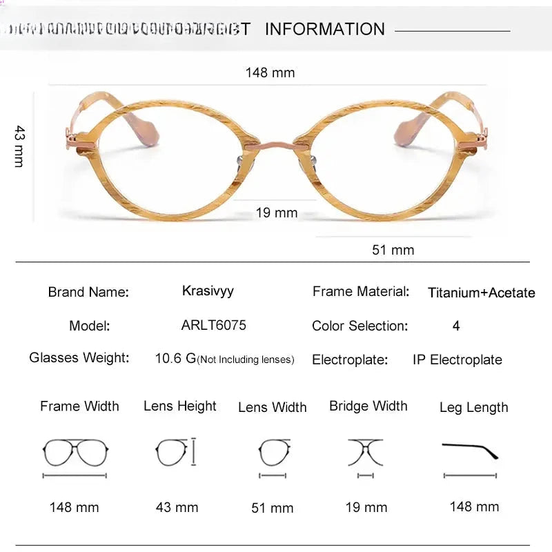 Women's Oval Full Rim Titanium Prescription Glasses 56075 — view 2 | Rx Spectacle