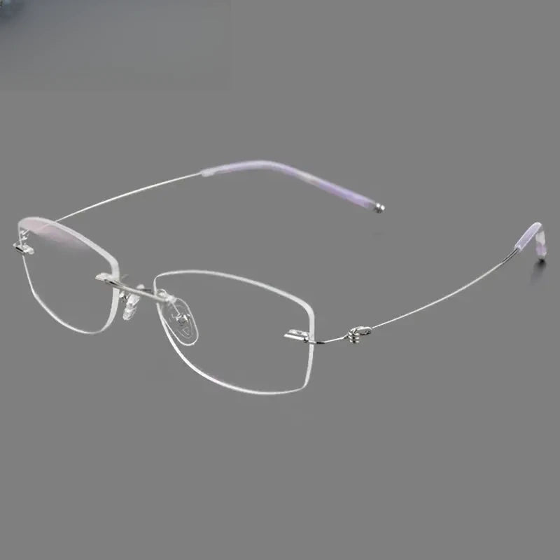 Women's Oval Rimless Titanium Prescription Glasses 678587 — view 3 | Rx Spectacle