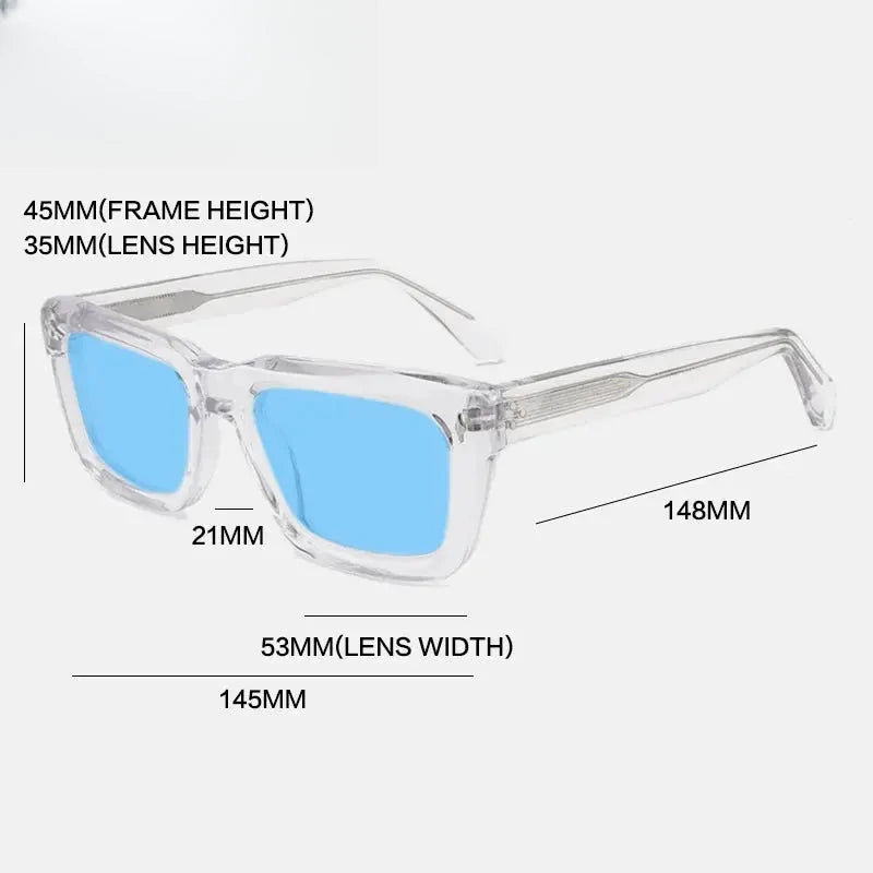 Unisex Square Full Rim Acetate Prescription Glasses Mo13 — view 4 | Rx Spectacle