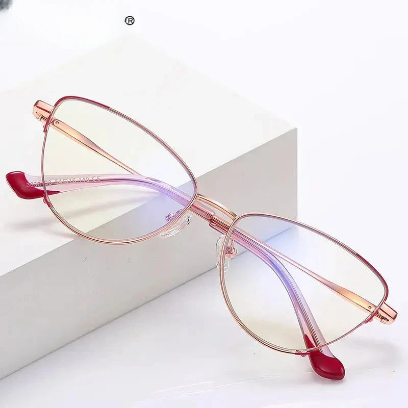 Women's Cat Eye Full Rim Titanium Reading Glasses 3030 — view 1 | Rx Spectacle