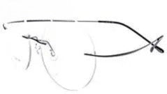 Unisex Round Rimless Titanium Prescription Glasses 9613 — view 8 | Rx Spectacle