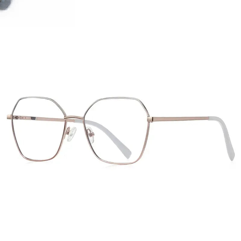 Women's Polygon Full Rim Stainless Steel Reading Glasses 3090 — view 11 | Rx Spectacle