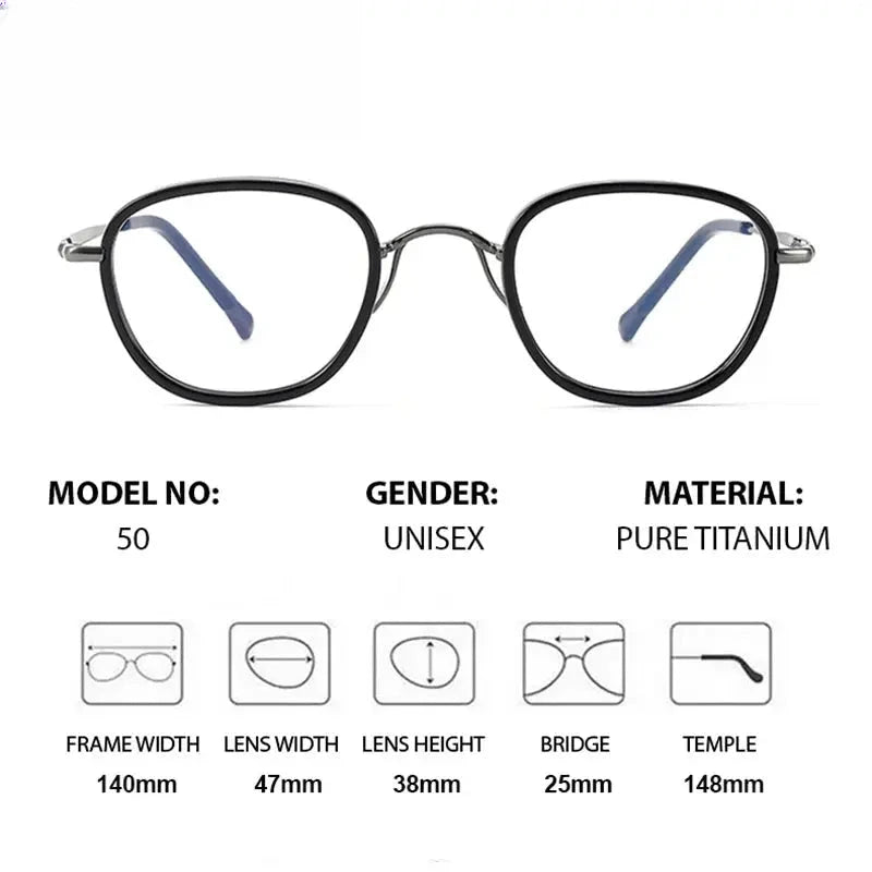 Unisex Polygon Full Rim Titanium Prescription Glasses 881750 — view 2 | Rx Spectacle