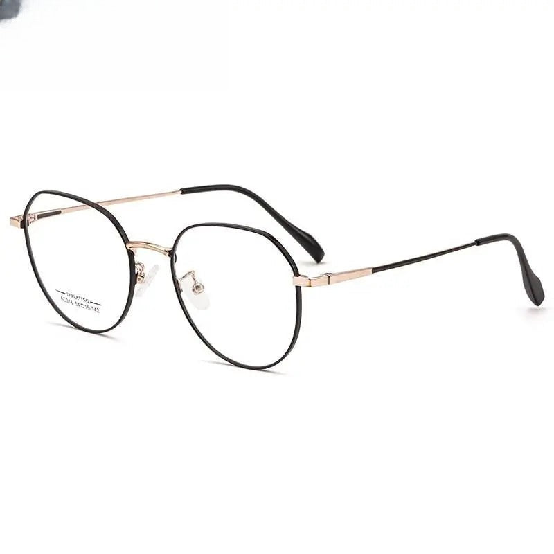 Unisex Round Full Rim Stainless Steel Prescription Glasses Ac016 — view 2 | Rx Spectacle