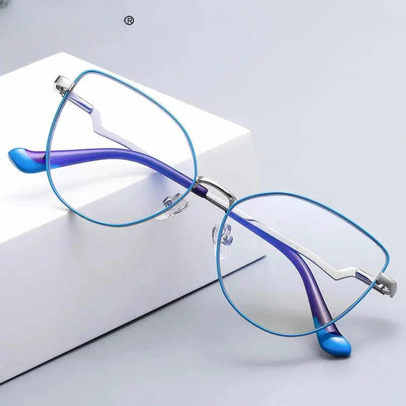 Women's Cat Eye Full Rim Stainless Steel Reading Glasses 3043 — view 1 | Rx Spectacle