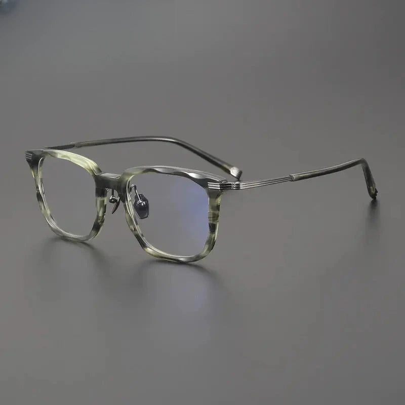 Men's Square Full Rim Titanium Oversized Prescription Glasses 352514 — view 3 | Rx Spectacle