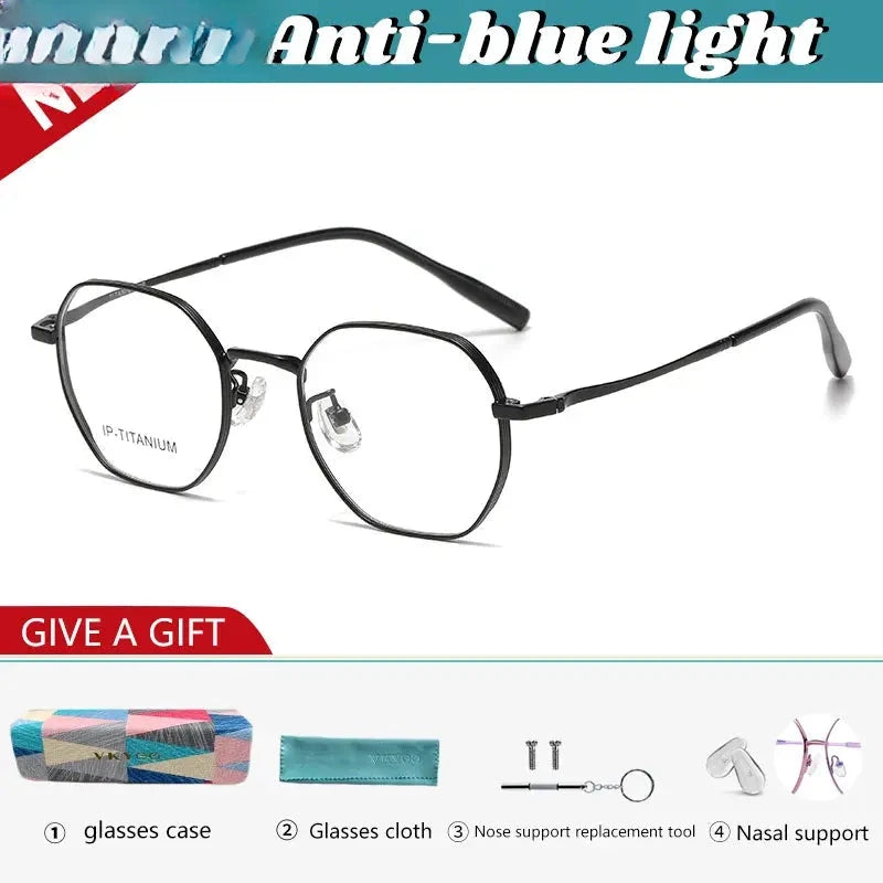 Women's Polygon Full Rim Titanium Reading Glasses 698609 — view 6 | Rx Spectacle