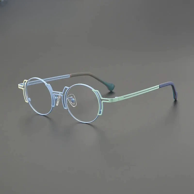 Women's Round Full Rim Titanium Prescription Glasses G85858 — view 3 | Rx Spectacle