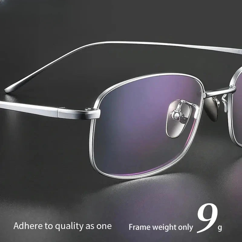 Unisex Square Full Rim Titanium Reading Glasses 8027 — view 3 | Rx Spectacle