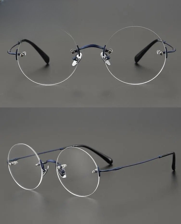 Unisex Round Rimless Titanium Prescription Glasses Gxyj647 — view 11 | Rx Spectacle