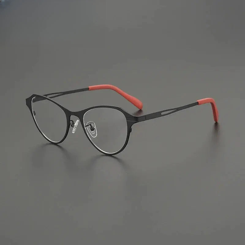 Unisex Browline Full Rim Titanium Prescription Glasses G85878 — view 6 | Rx Spectacle