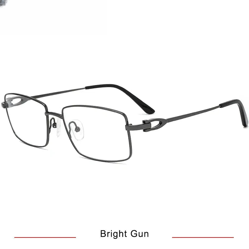 Men's Square Full Rim Titanium Oversized Prescription Glasses 710369 — view 5 | Rx Spectacle