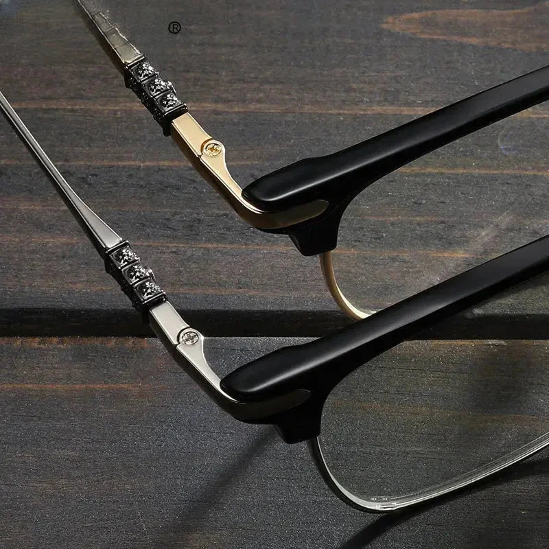 Unisex Square Full Rim Alloy Reading Glasses K002 — view 3 | Rx Spectacle