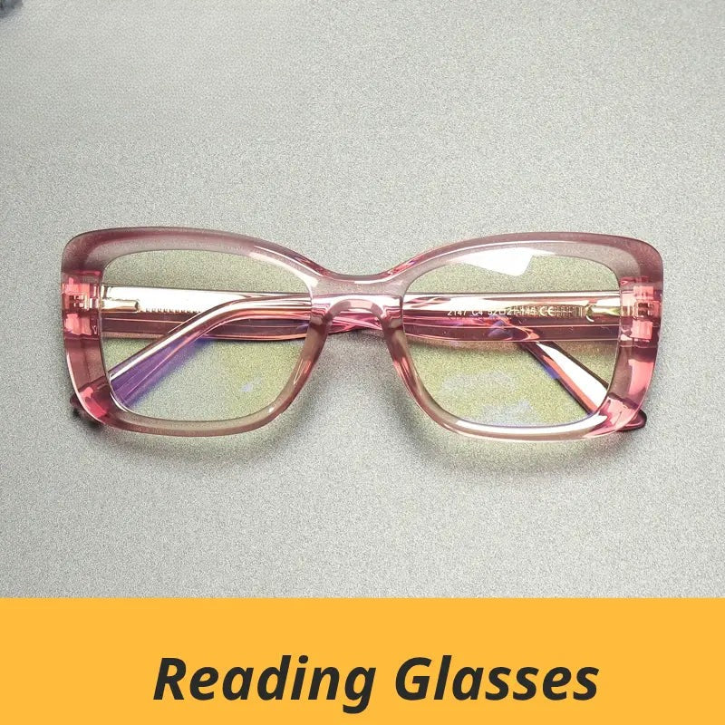 Women's Square Full Rim Titanium Reading Glasses Gxy2147 — view 1 | Rx Spectacle