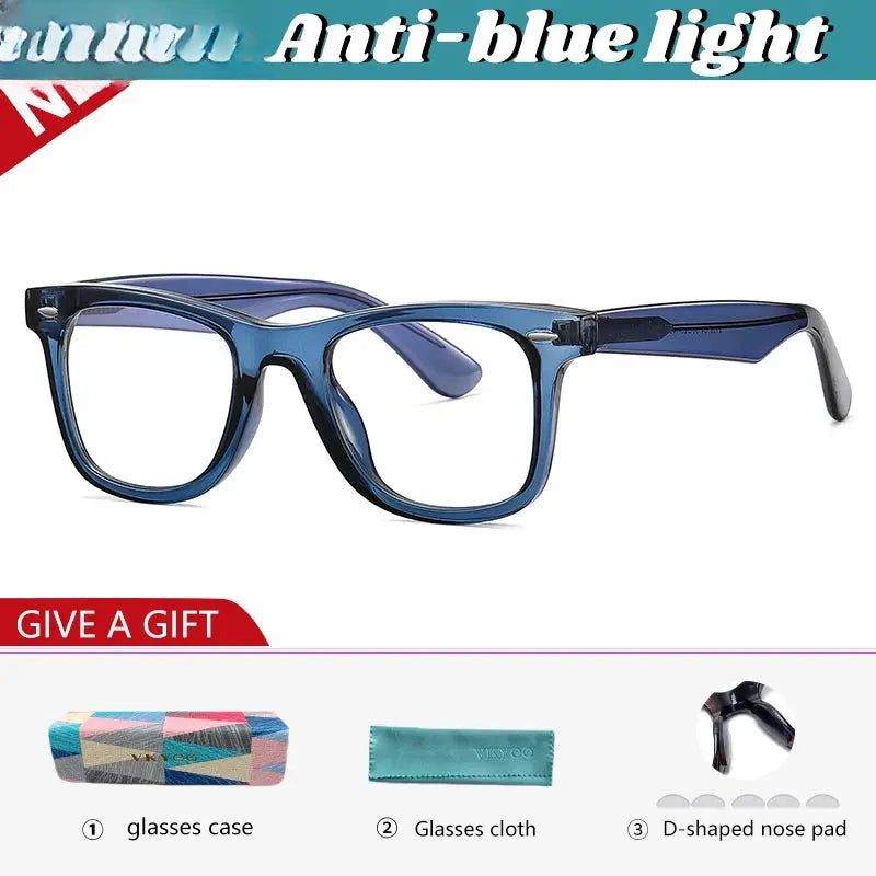 Unisex Square Full Rim Titanium Reading Glasses 21029 — view 3 | Rx Spectacle