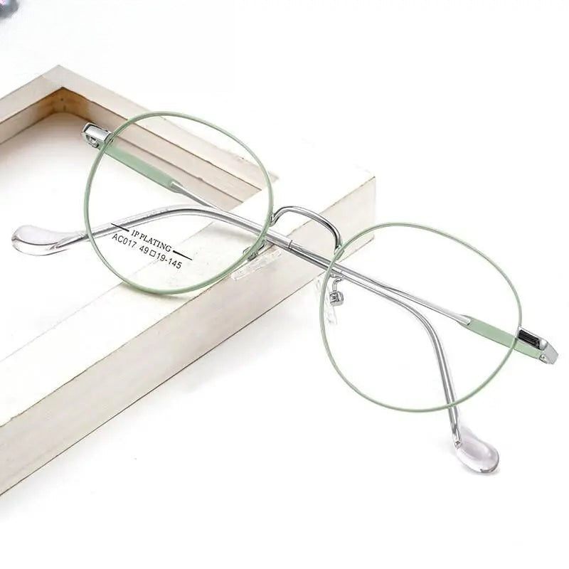 Unisex Oval Full Rim Stainless Steel Prescription Glasses A017 — view 13 | Rx Spectacle