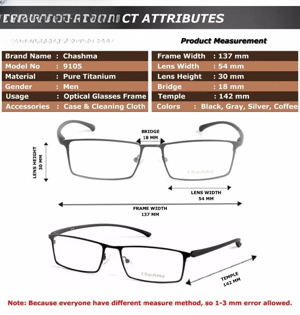 Women's Square Full Rim Titanium Prescription Glasses 779105 — view 2 | Rx Spectacle