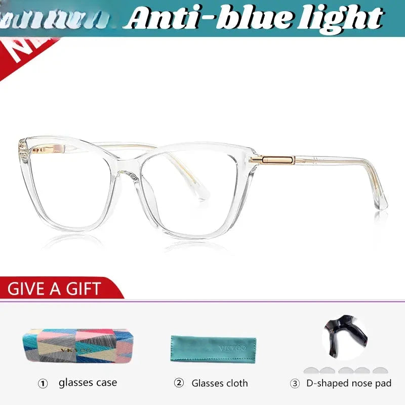 Women's Cat Eye Full Rim Titanium Reading Glasses 72233 — view 3 | Rx Spectacle