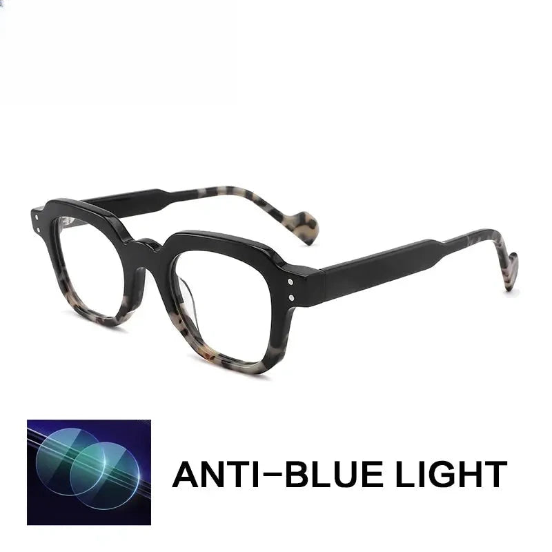 Unisex Square Full Rim Acetate Flat Top Reading Glasses G2394 — view 3 | Rx Spectacle
