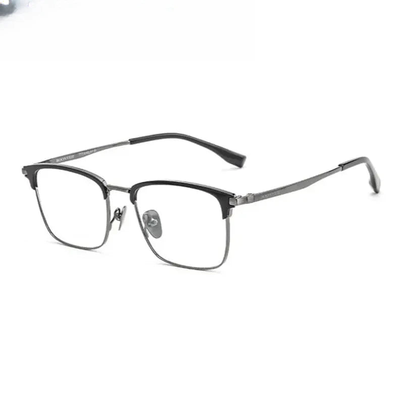 Men's Square Full Rim Titanium Prescription Glasses 617010 — view 9 | Rx Spectacle