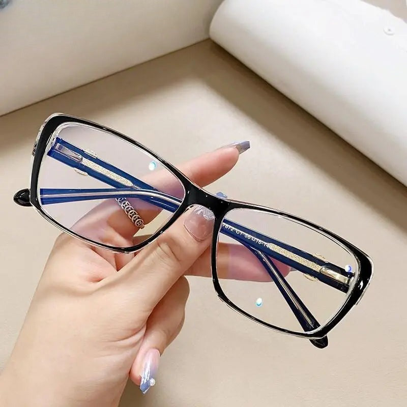 Women's Square Full Rim Titanium Prescription Glasses 7872 — view 2 | Rx Spectacle