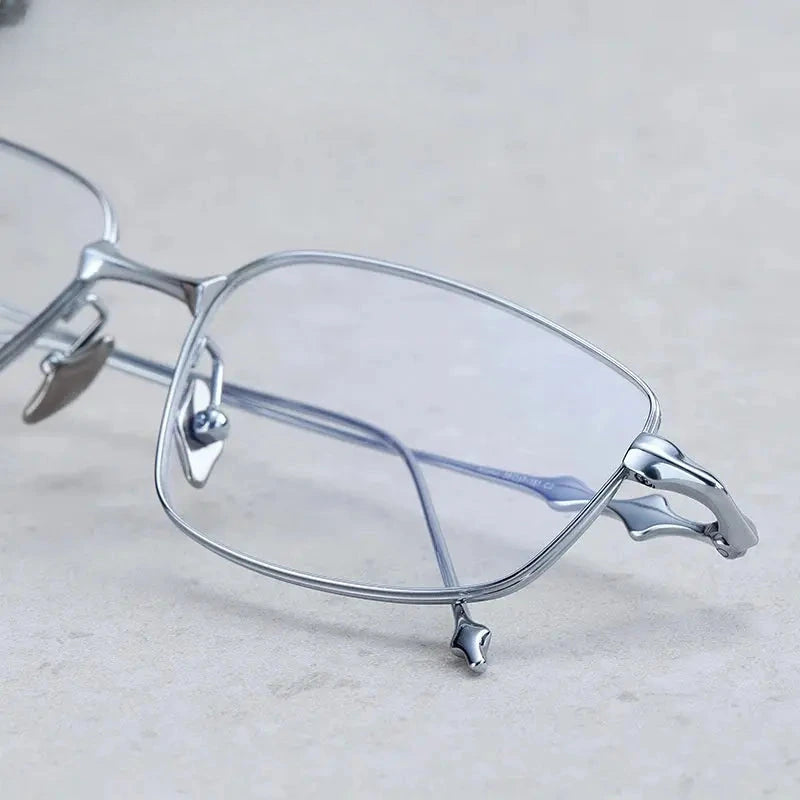 Unisex Square Full Rim Titanium Oversized Prescription Glasses 43005 — view 1 | Rx Spectacle