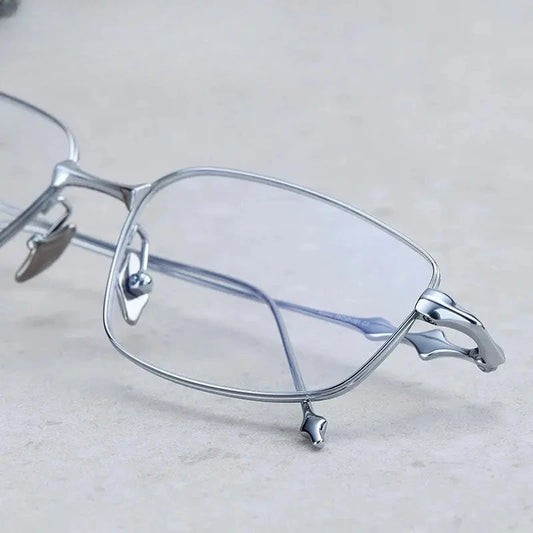 Unisex Square Full Rim Titanium Oversized Prescription Glasses 43005 — view 1 | Rx Spectacle