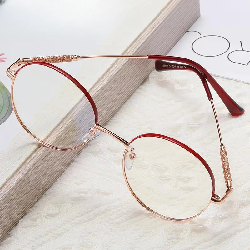 Women's Oval Full Rim Alloy Prescription Glasses 95818 — view 1 | Rx Spectacle
