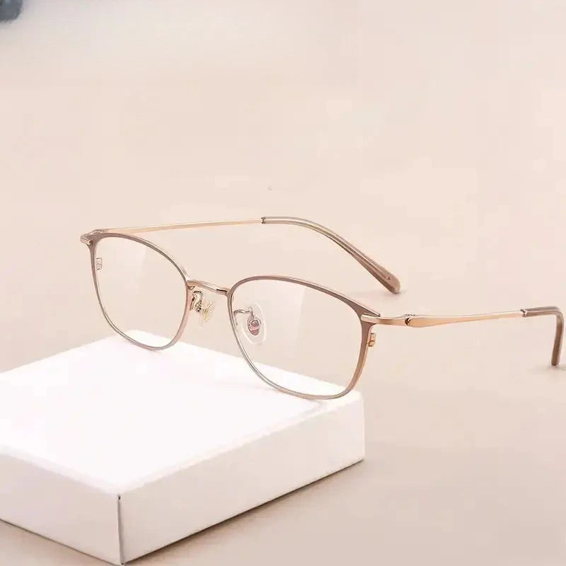 Women's Square Full Rim Titanium Prescription Glasses 70224 — view 1 | Rx Spectacle