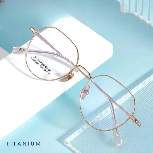 Women's Polygon Full Rim Titanium Prescription Glasses 87007 — view 1 | Rx Spectacle