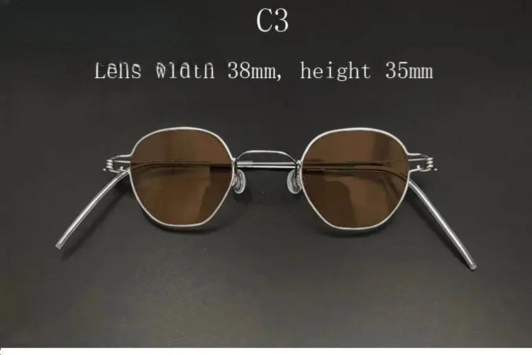 Unisex Polygon Full Rim Stainless Steel Prescription Glasses Y13840 — view 16 | Rx Spectacle