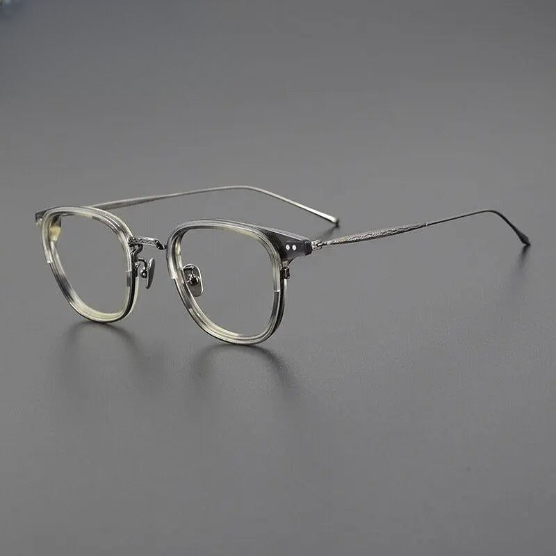 Unisex Square Full Rim Titanium Prescription Glasses Gxyj1076 — view 2 | Rx Spectacle