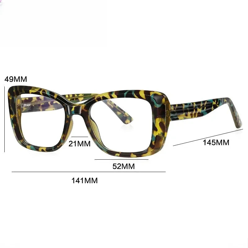 Women's Square Full Rim Titanium Reading Glasses Gxy2147 — view 2 | Rx Spectacle