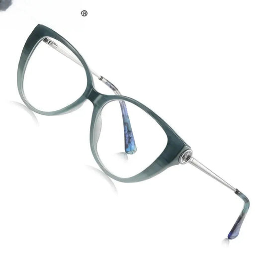 Women's Cat Eye Full Rim Titanium Reading Glasses 97207 — view 1 | Rx Spectacle