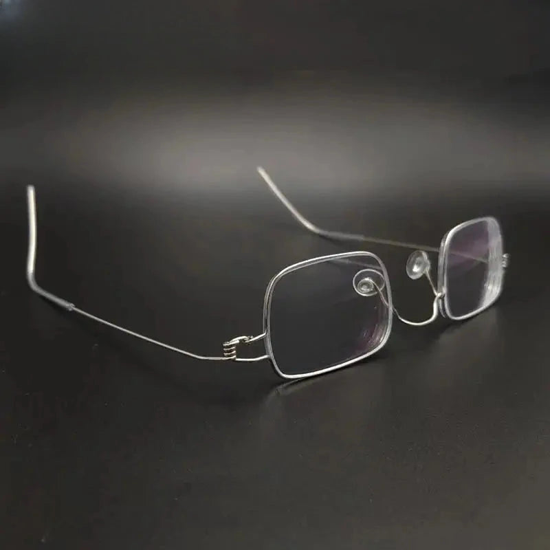Unisex Square Full Rim Stainless Steel Screwless Reading Glasses 14140 — view 2 | Rx Spectacle