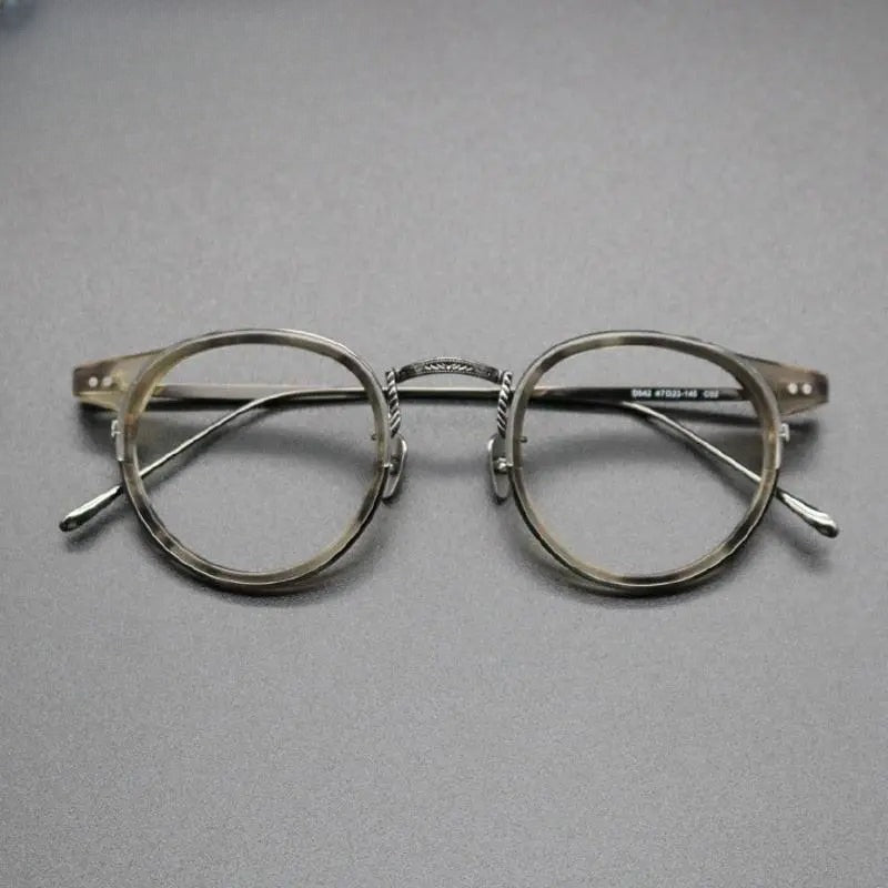 Unisex Round Full Rim Titanium Prescription Glasses Gxyj474 — view 1 | Rx Spectacle