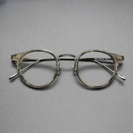 Unisex Round Full Rim Titanium Prescription Glasses Gxyj474 — view 1 | Rx Spectacle