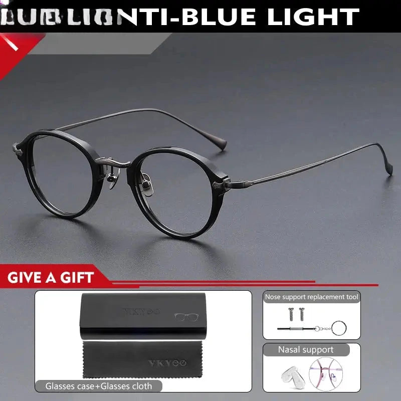 Unisex Oval Full Rim Titanium Reading Glasses 517182 — view 5 | Rx Spectacle