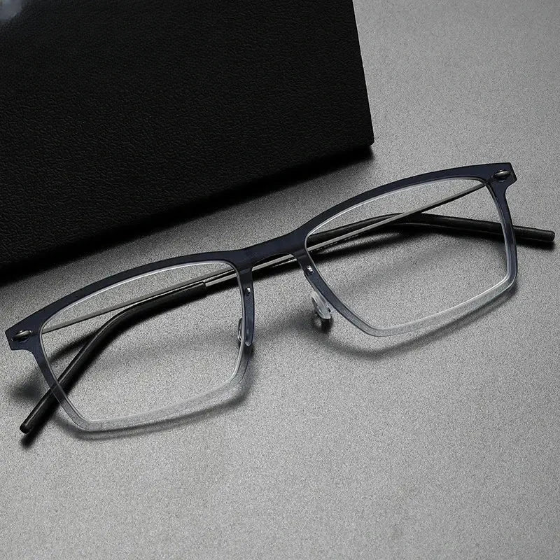 Women's Square Full Rim Titanium Prescription Glasses 366544 — view 1 | Rx Spectacle
